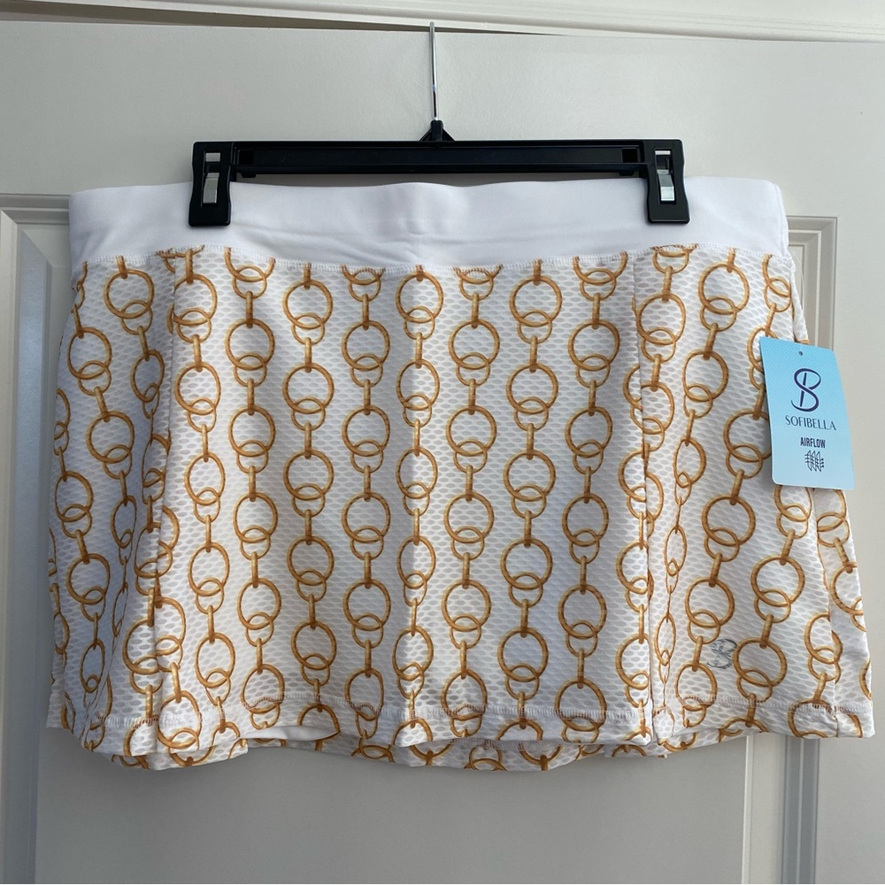 Sofibella Airflow Tennis Pickleball Golf Skort NWT gold chain size 1X